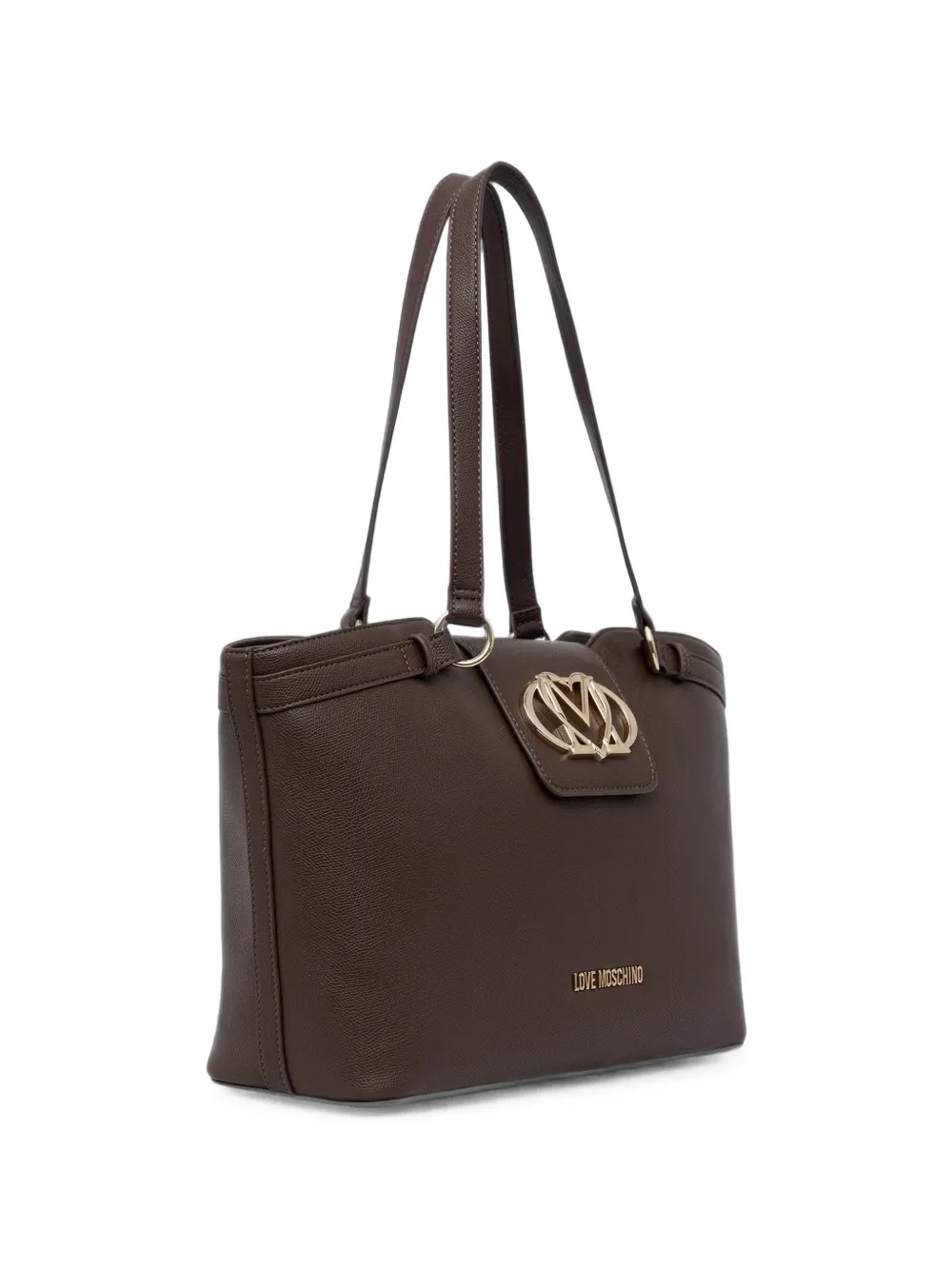 Love Moschino Shopper met logoplakkaat Bruin