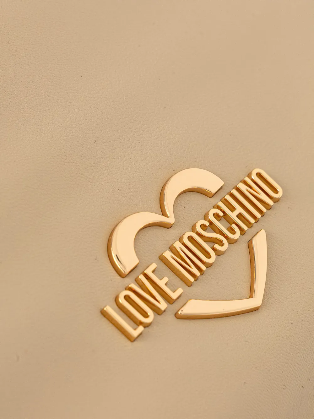 Love Moschino Geknoopte schoudertas met logoplakkaat Beige