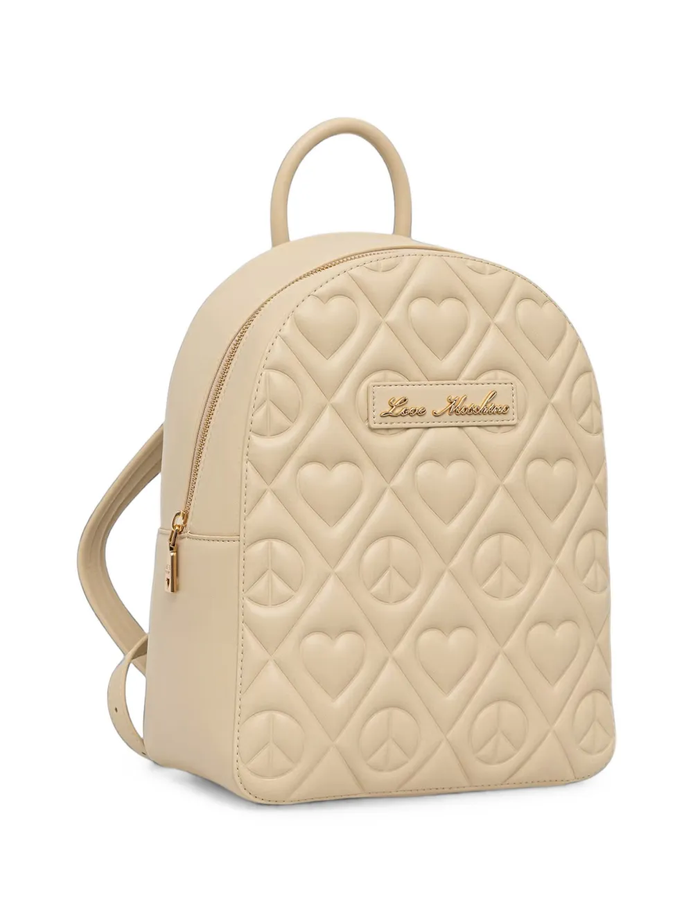 Love Moschino Rugzak met hartvormig quiltwerk Beige