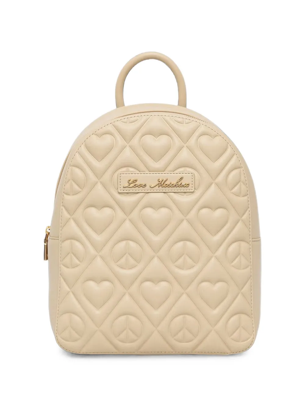 Love Moschino Rugzak met hartvormig quiltwerk Beige