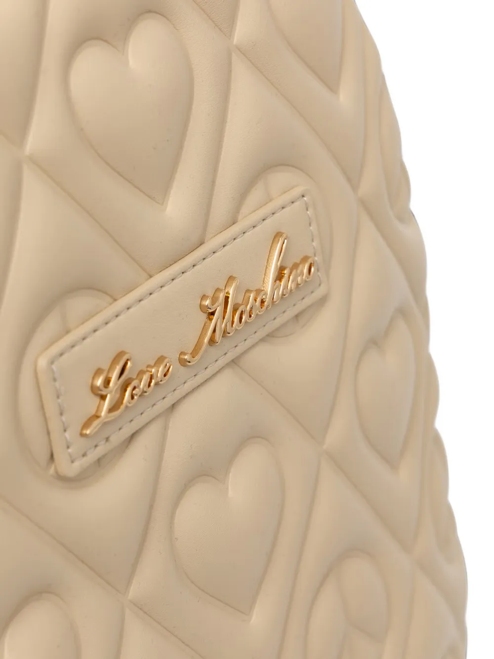 Love Moschino Rugzak met hartvormig quiltwerk Beige