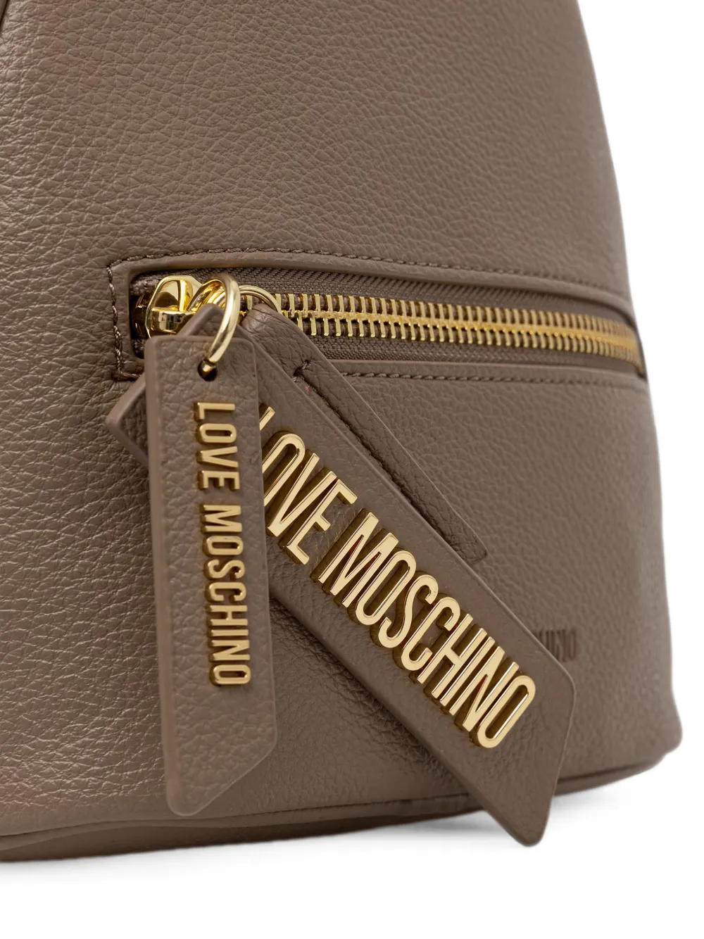 Love Moschino Rugzak met generfde textuur en logolabel Beige