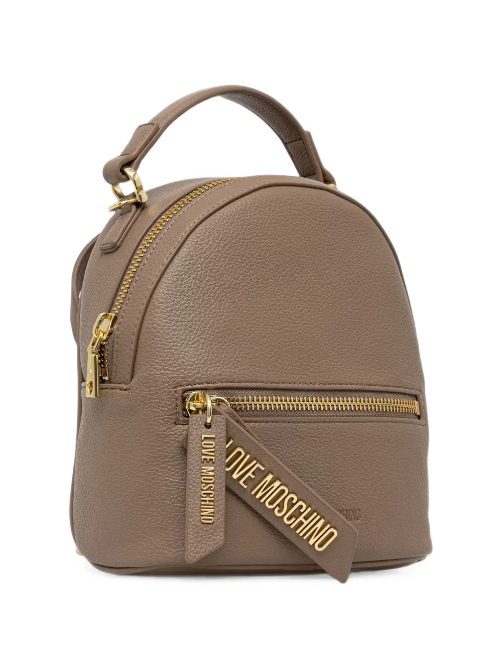 Love Moschino Rugzak met generfde textuur en logolabel Beige