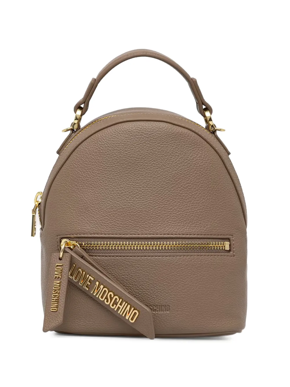 Love Moschino logo-tag pebbled backpack - Toni neutri