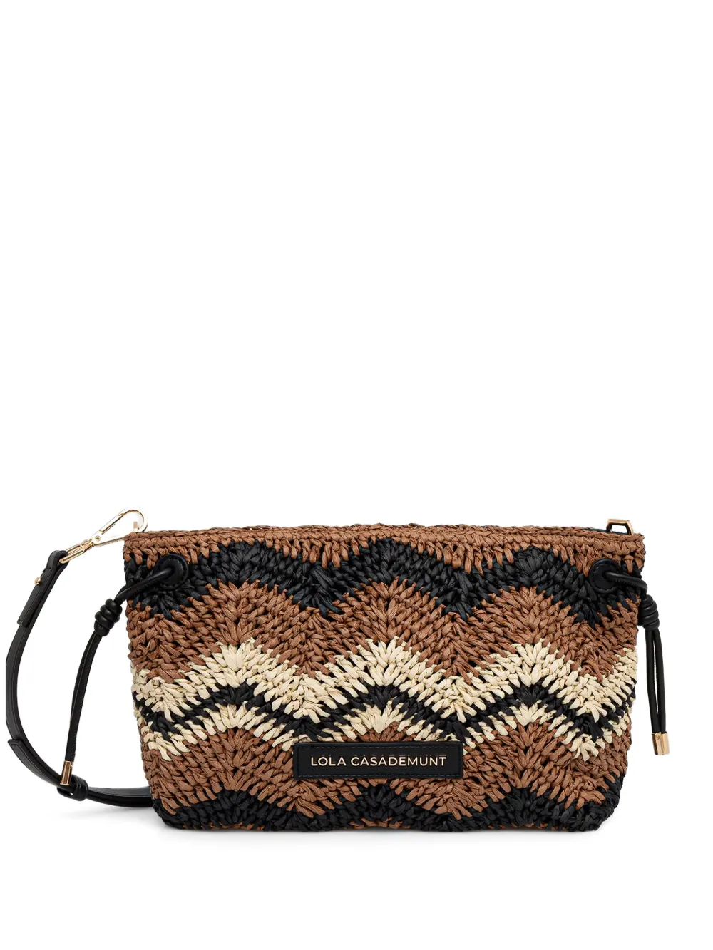 Lola Casademunt chevron-knit crossbody bag - Marrone