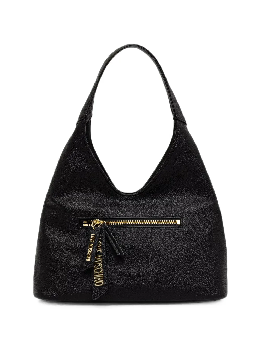 Love Moschino logo-plaque pebbled tote bag - Nero