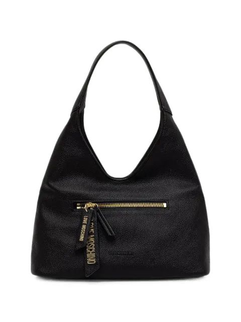 Love Moschino logo-plaque pebbled tote bag