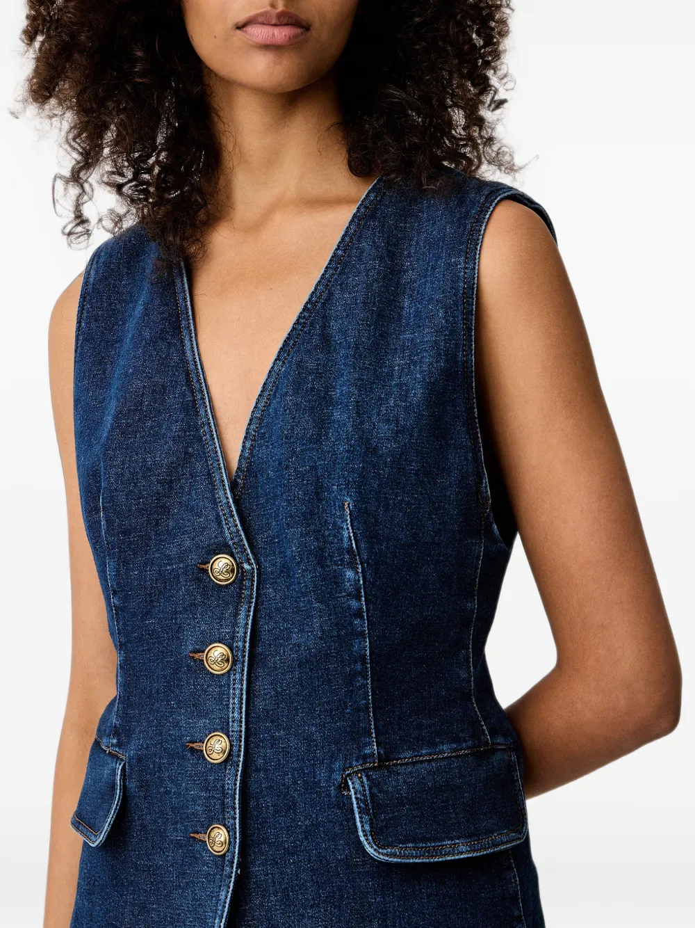 LUISA SPAGNOLI Gilet met knoopsluiting Blauw