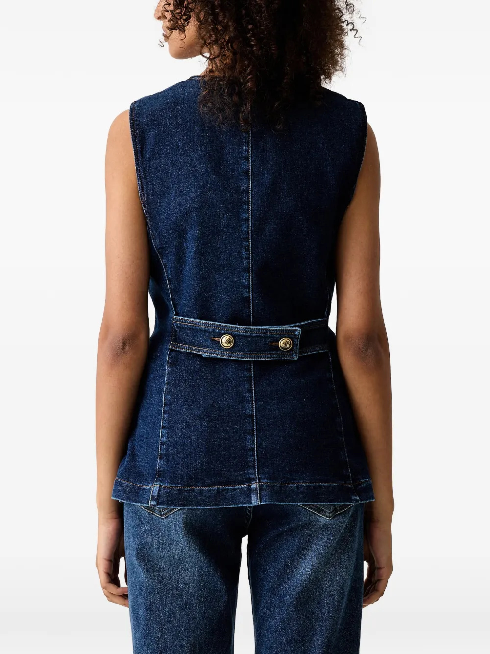 LUISA SPAGNOLI Gilet met knoopsluiting Blauw