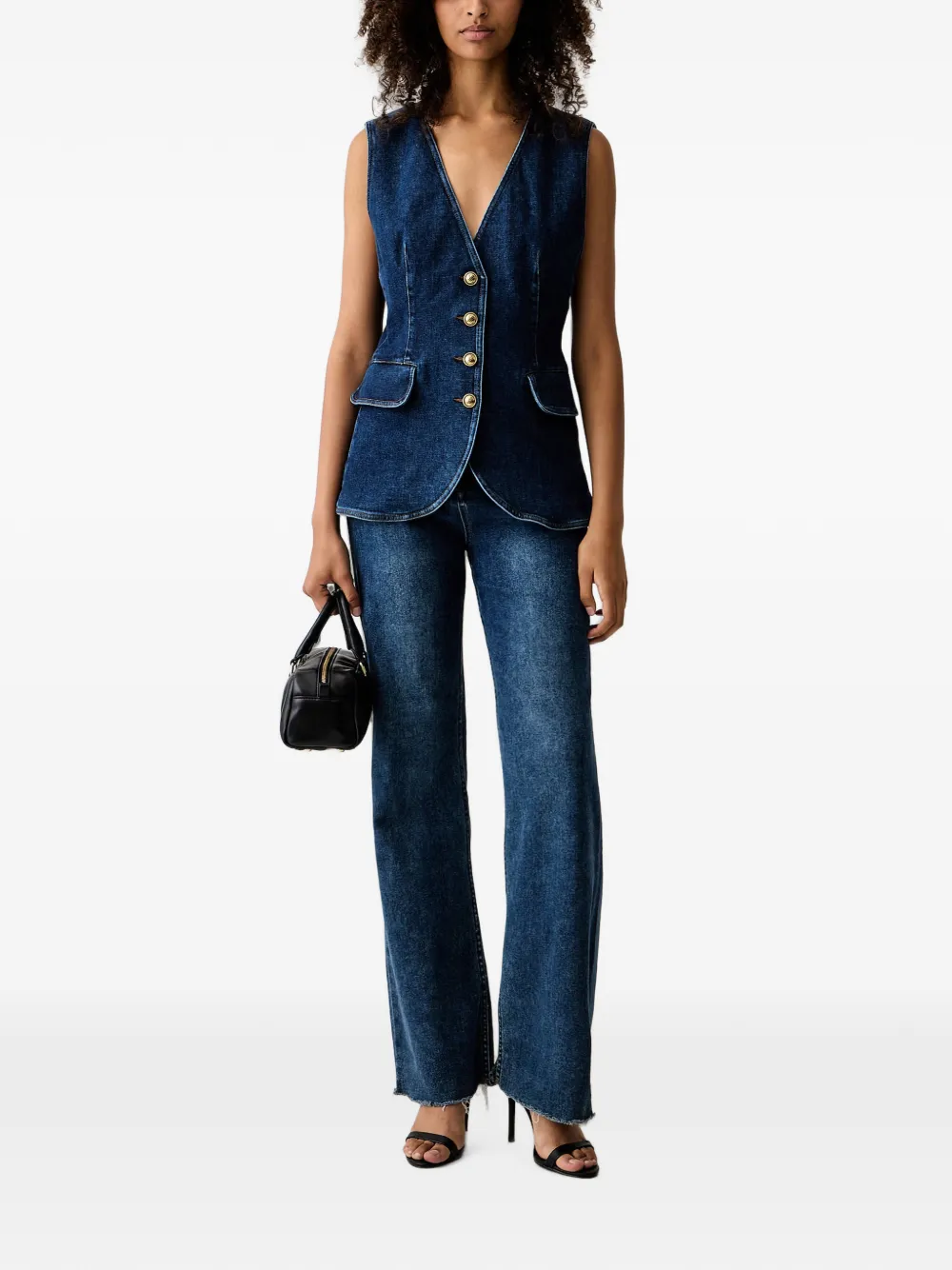 LUISA SPAGNOLI Gilet met knoopsluiting Blauw