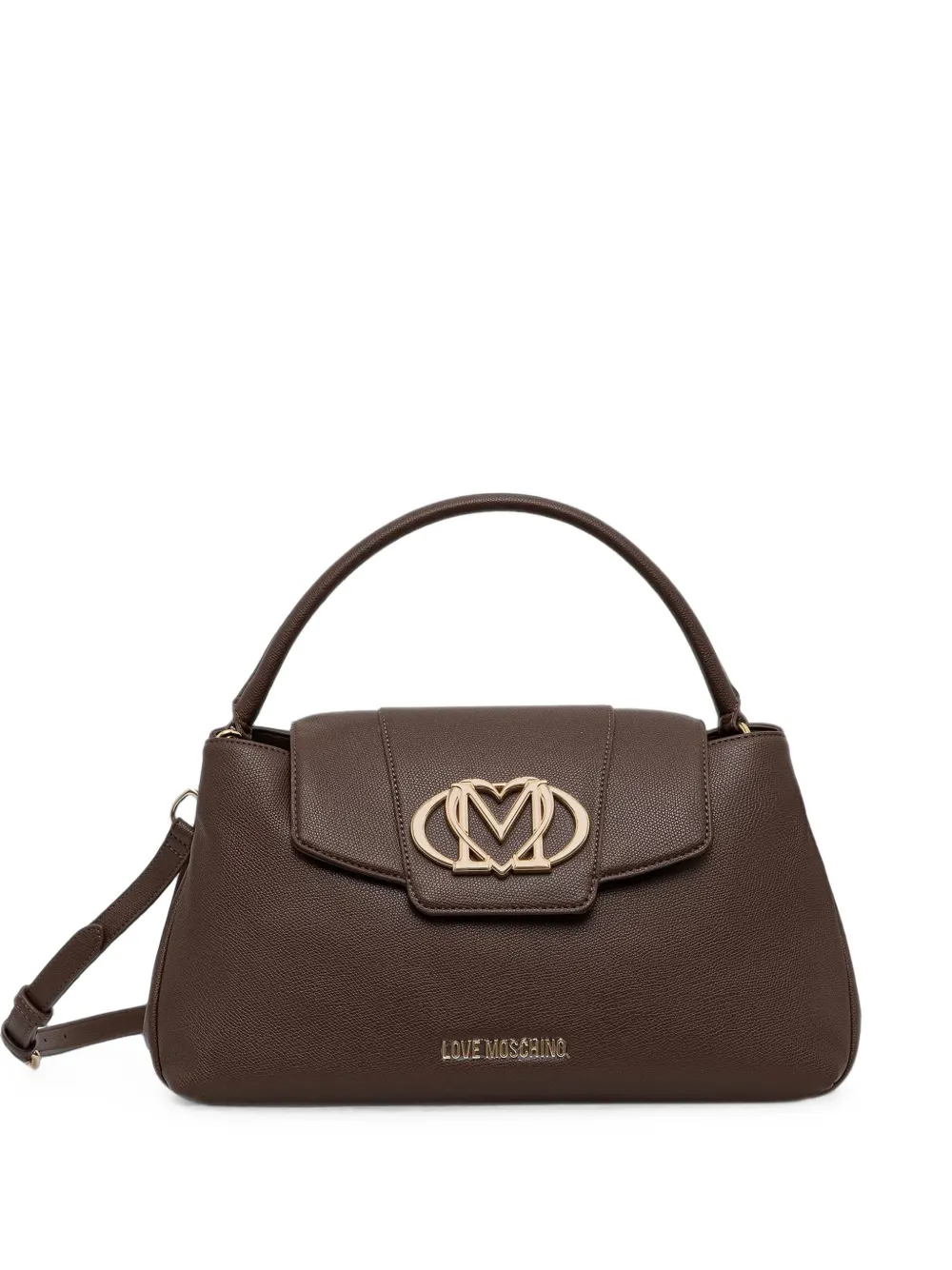 Love Moschino logo-plaque cross body bag - Marrone
