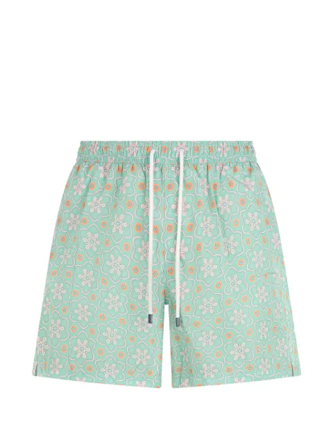 Fedeli floral-print drawstring swim shorts