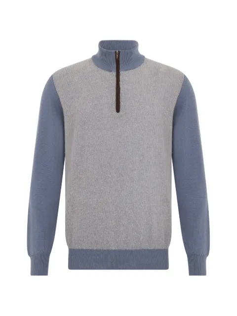 Fedeli half-zip panelled sweater