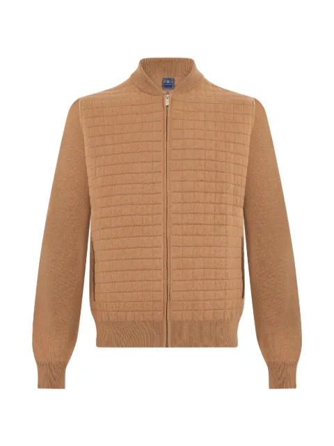 Fedeli quilted-panel zip-up cardigan