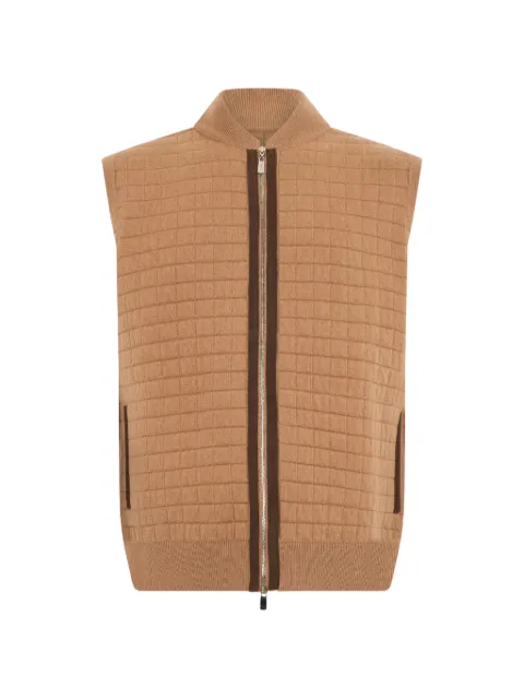 Fedeli quilted cashmere sleeveless cardigan