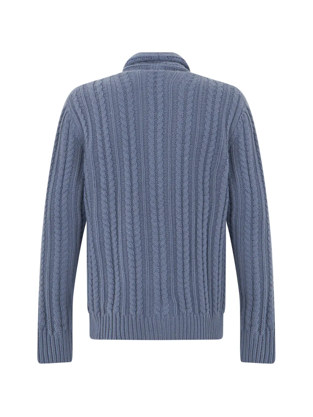 Fedeli Kabelgebreid vest met sjaalkraag Blauw