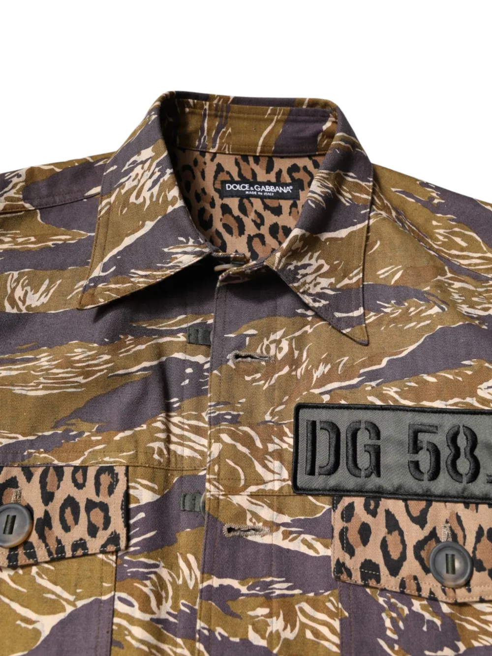 Dolce & Gabbana Jack met luipaard-print en tijgerstreep Bruin