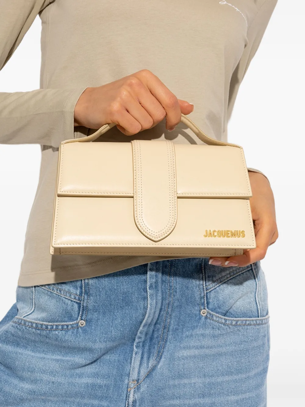 Jacquemus Le Grand Bambino suède shopper Beige
