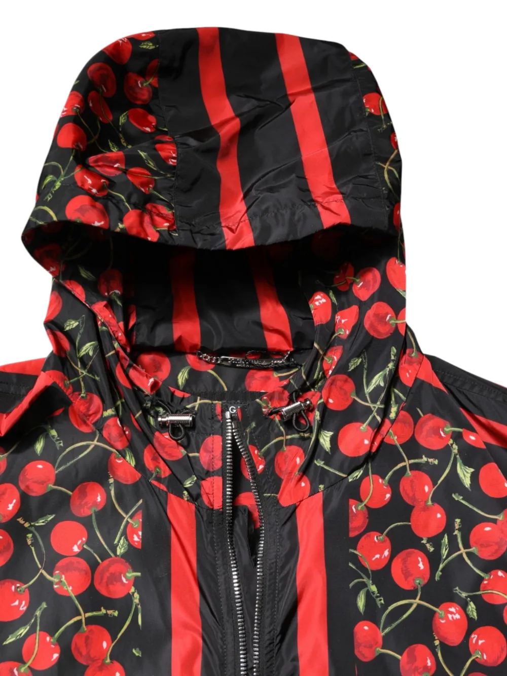 Dolce & Gabbana Jack met capuchon en kersen-print Zwart