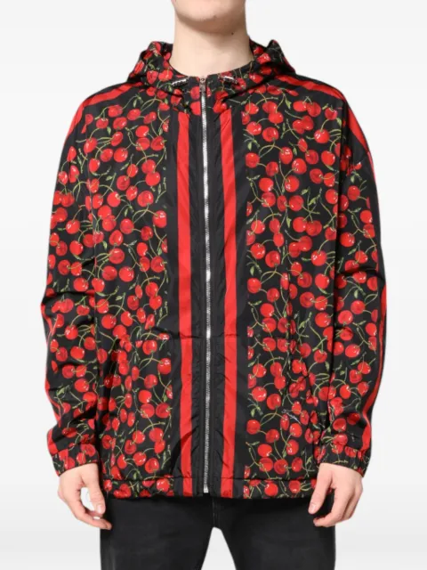 Dolce & Gabbana cherry-print hooded jacket
