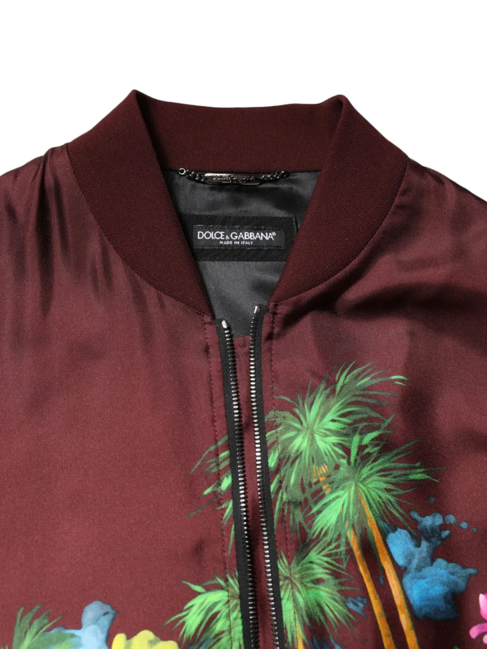 Dolce & Gabbana tropical-print silk jacket Bruin