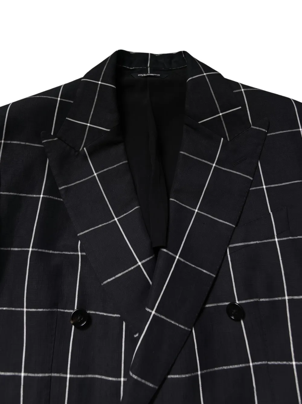 Dolce & Gabbana Taormina checked double-breasted suit Zwart
