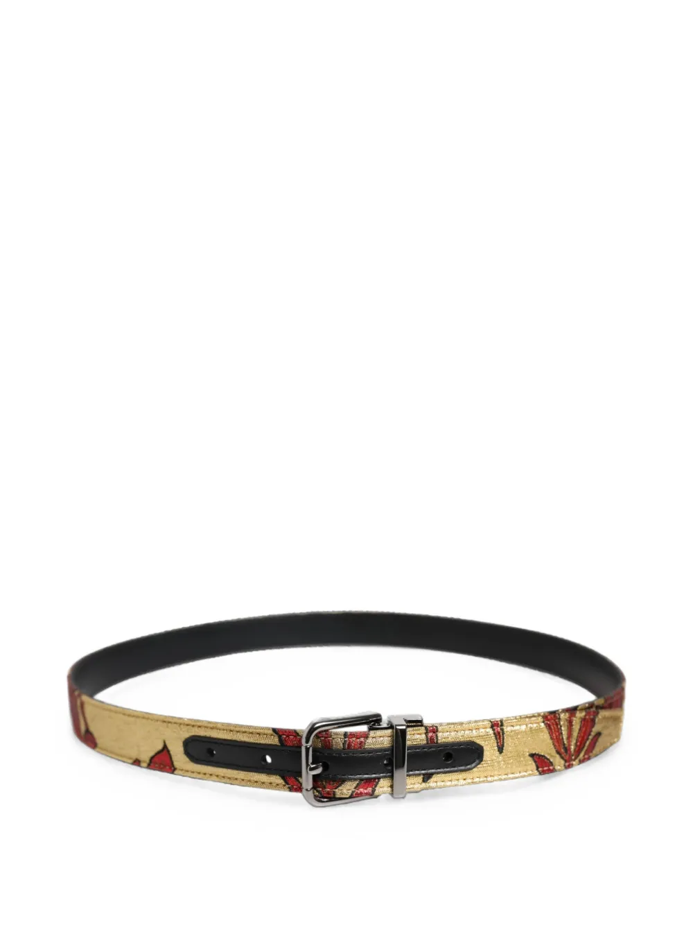 Dolce & Gabbana Riem met bloemen-jacquard en gesp Goud