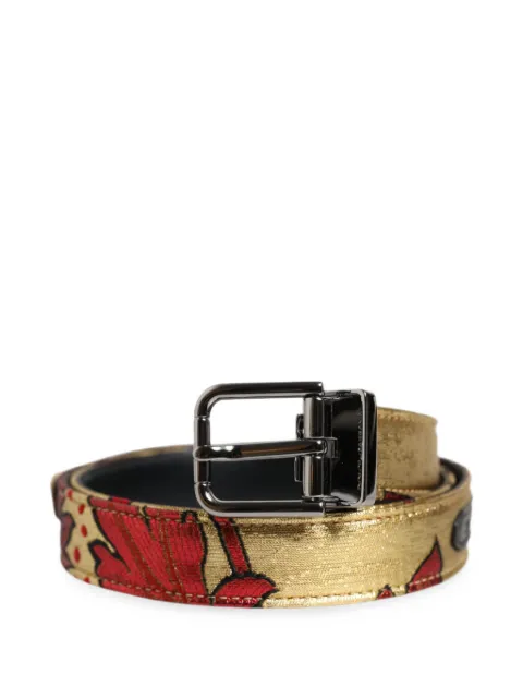 Dolce & Gabbana floral-jacquard buckle belt