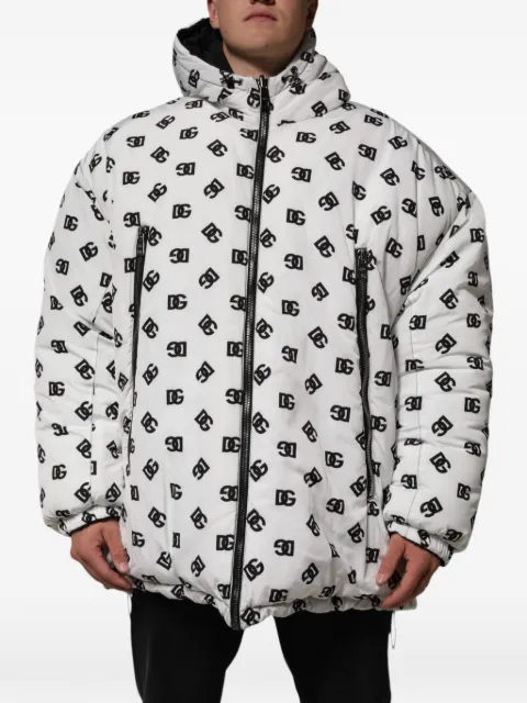 Dolce & Gabbana DG Monogram hooded padded jacket