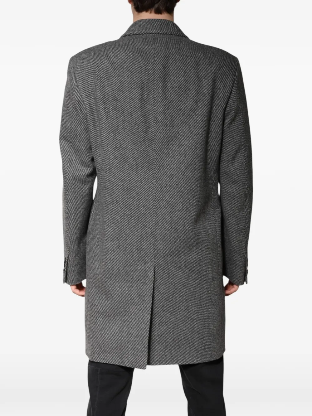 Dolce & Gabbana Wollen mantel met enkele rij knopen Grijs