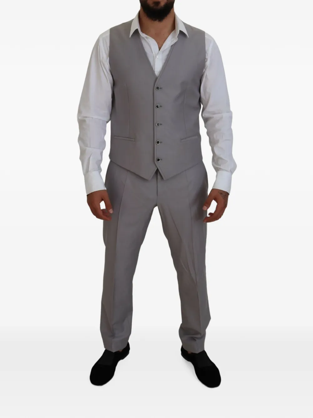 Dolce & Gabbana three-piece slim-fit suit (set of three) Grijs