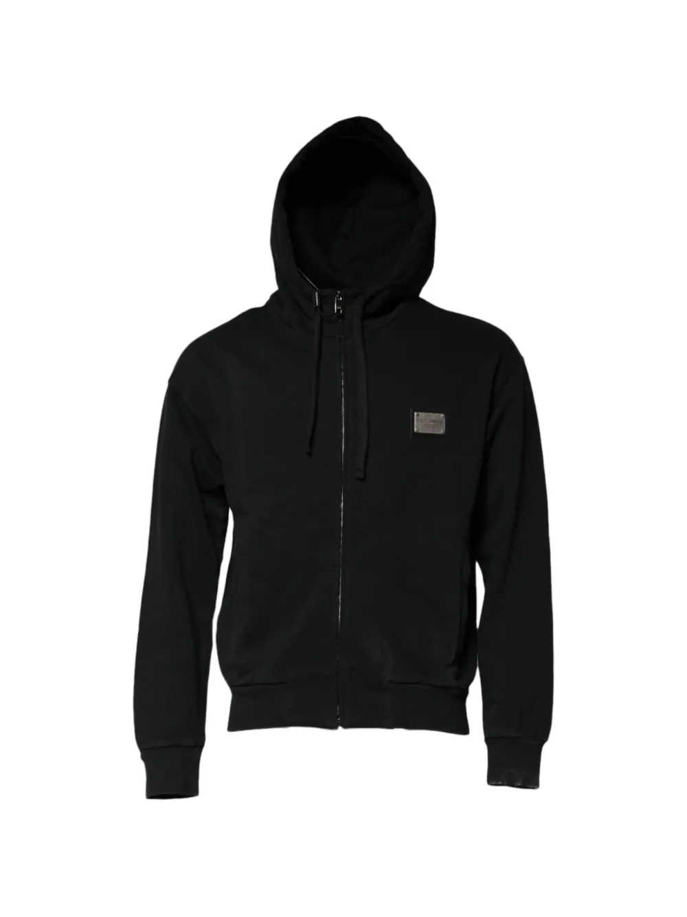 Dolce & Gabbana logo-plaque zip-up hoodie - Nero