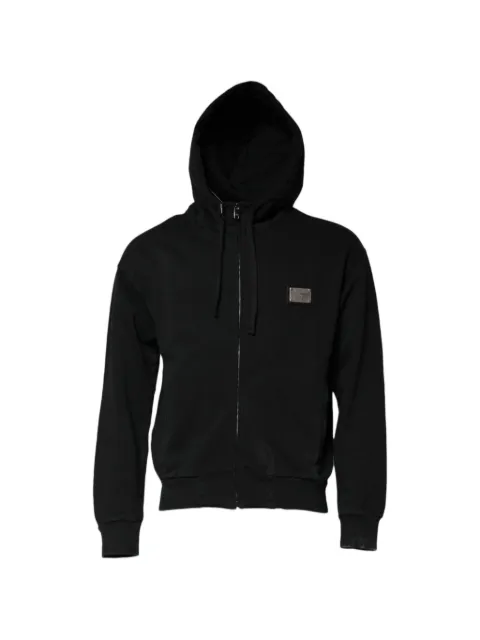 Dolce & Gabbana logo-plaque zip-up hoodie