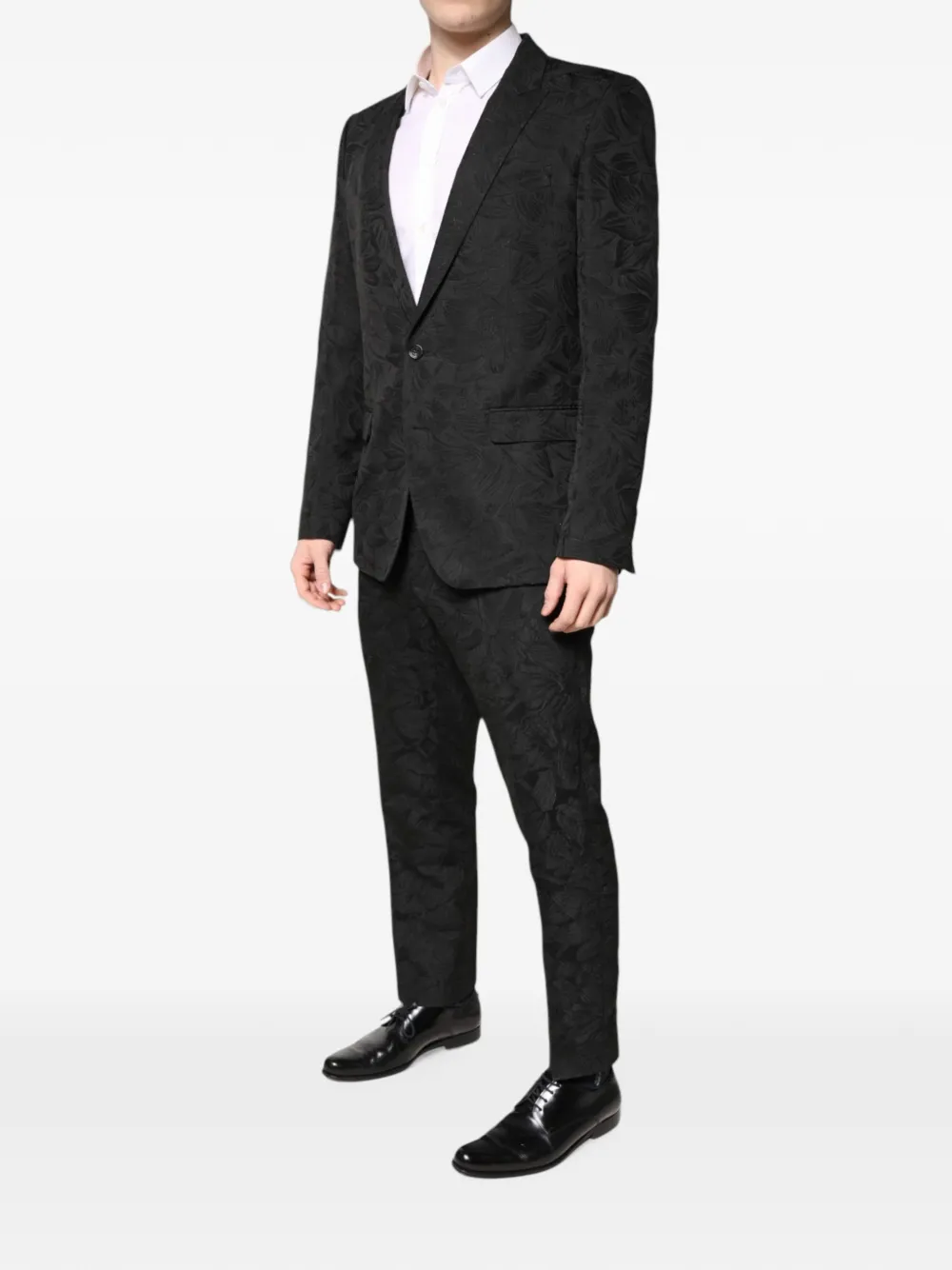 Dolce & Gabbana floral-jacquard two-piece suit - Nero