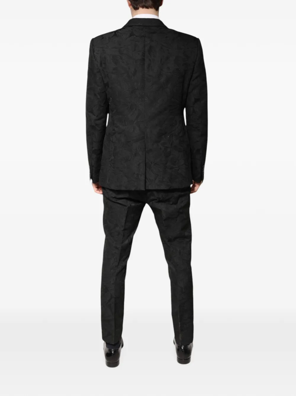 Dolce & Gabbana floral-jacquard two-piece suit Zwart