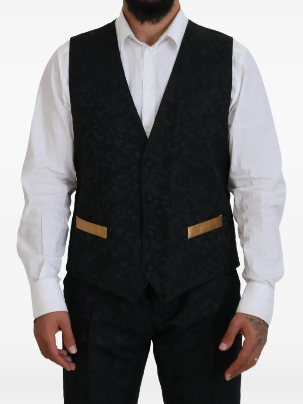 Dolce & Gabbana jacquard-patterned three-piece suit (set of three) Zwart