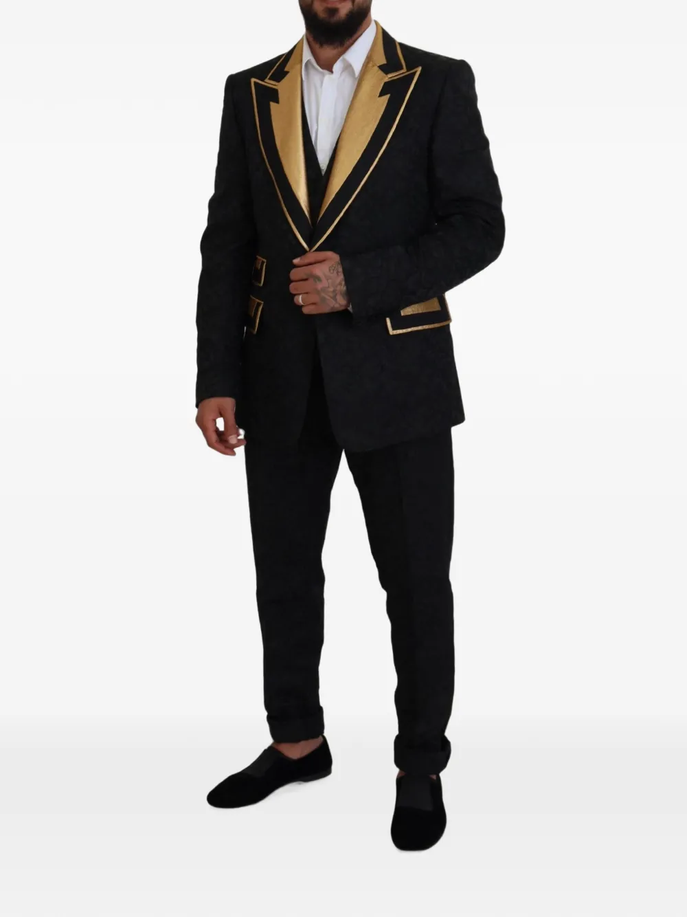 Dolce & Gabbana jacquard-patterned three-piece suit (set of three) Zwart