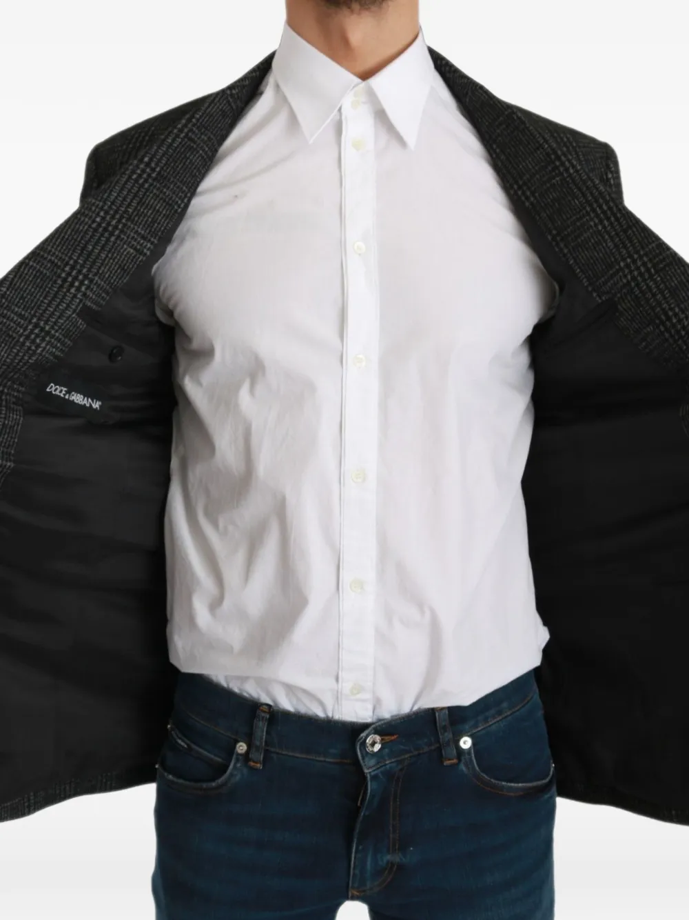Dolce & Gabbana glen plaid blazer Zwart