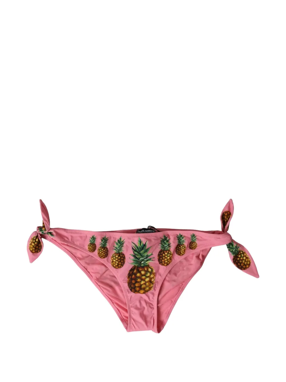 Dolce & Gabbana pineapple-print side-tie bikini bottoms - Rosa