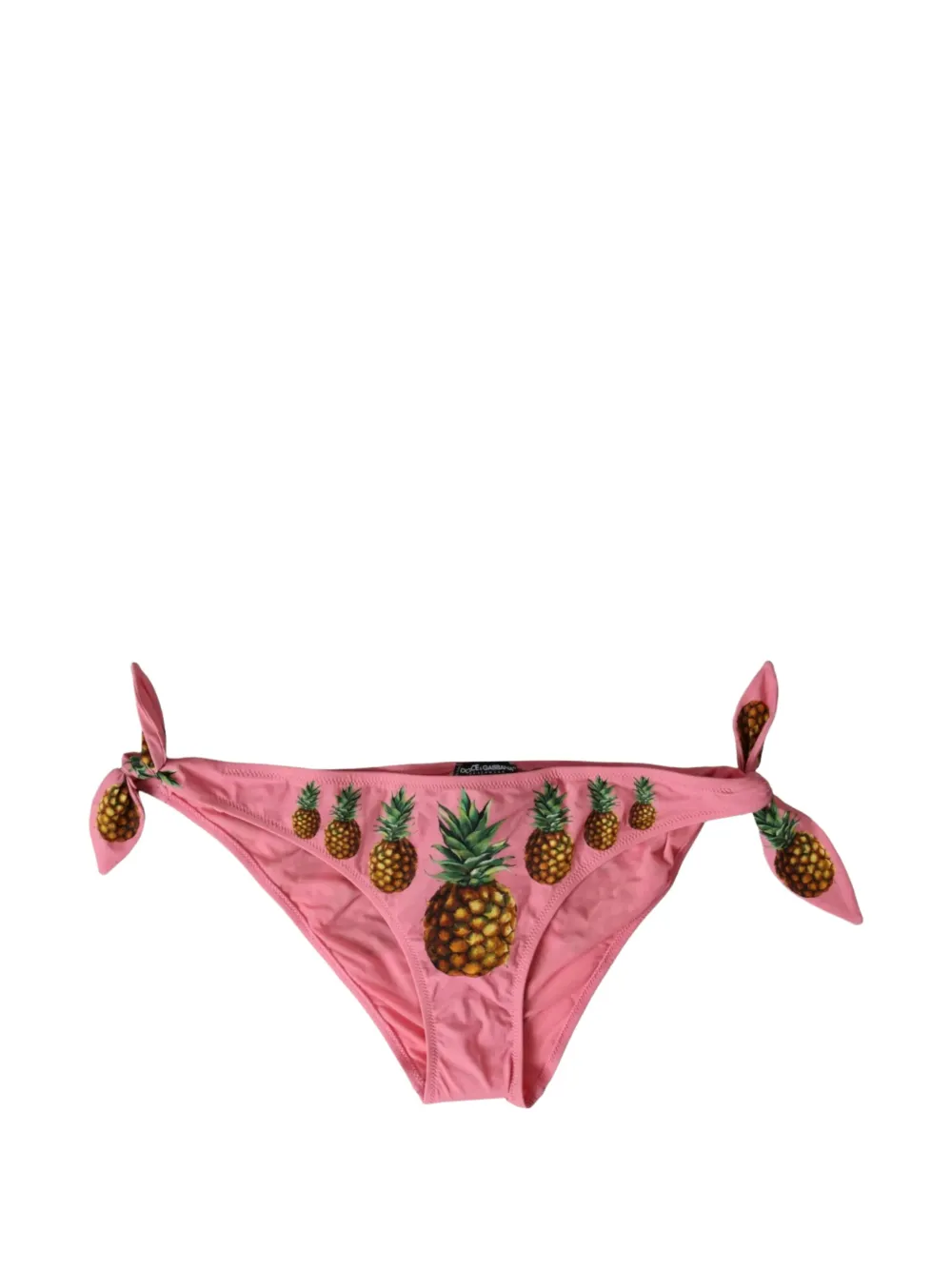 Dolce & Gabbana pineapple-print side-tie bikini bottoms - Rosa