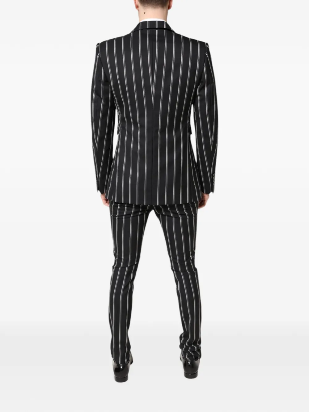 Dolce & Gabbana Sicilia pinstripe-print suit Zwart