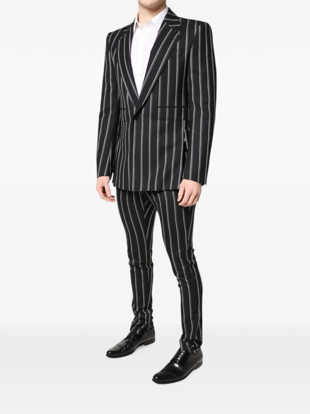 Dolce & Gabbana Sicilia pinstripe-print suit Zwart