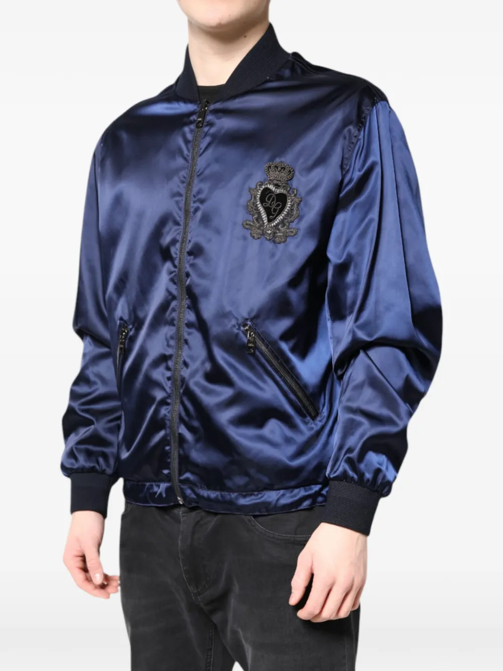 Dolce & Gabbana DG Crown bomberjack Blauw