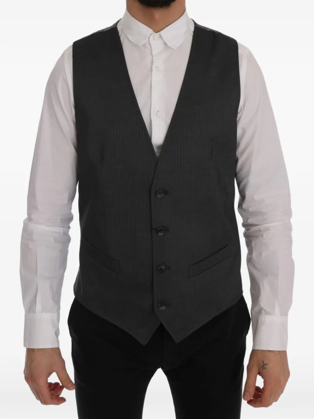 Dolce & Gabbana pinstripe-pattern waistcoat - Grigio