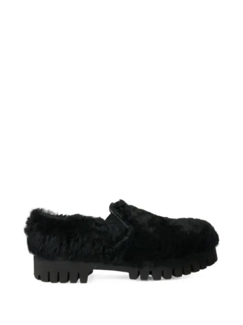 Dolce & Gabbana fur-covered lug-sole loafers