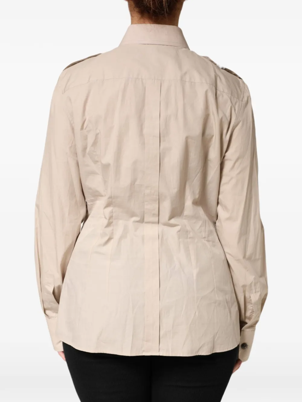 Dolce & Gabbana Blouse met epauletten en knopen Beige