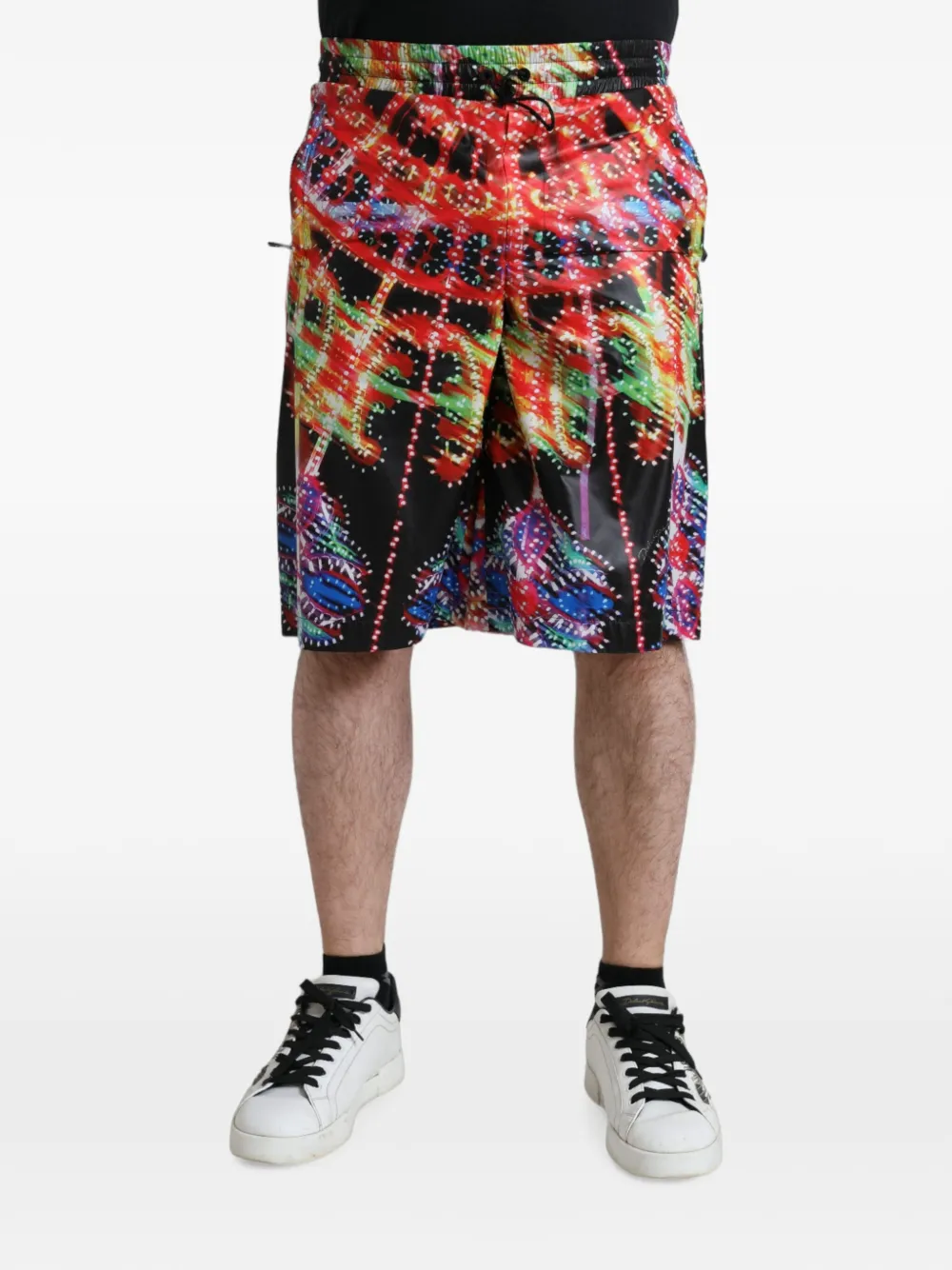 Dolce & Gabbana Luminarie-print swim shorts - Nero