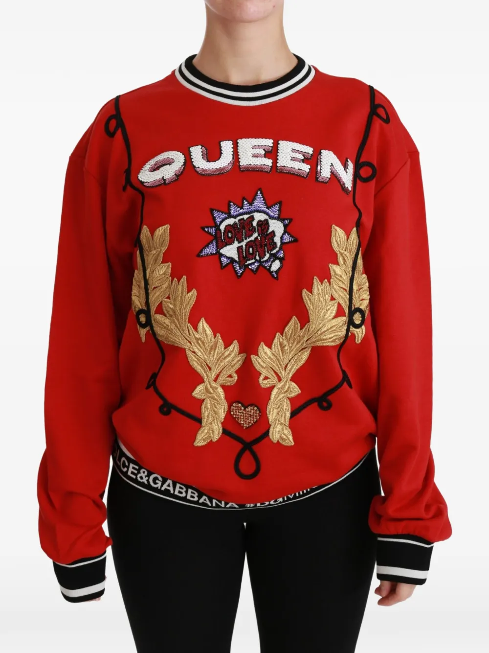 Dolce & Gabbana sequin-embellished embroidered sweater