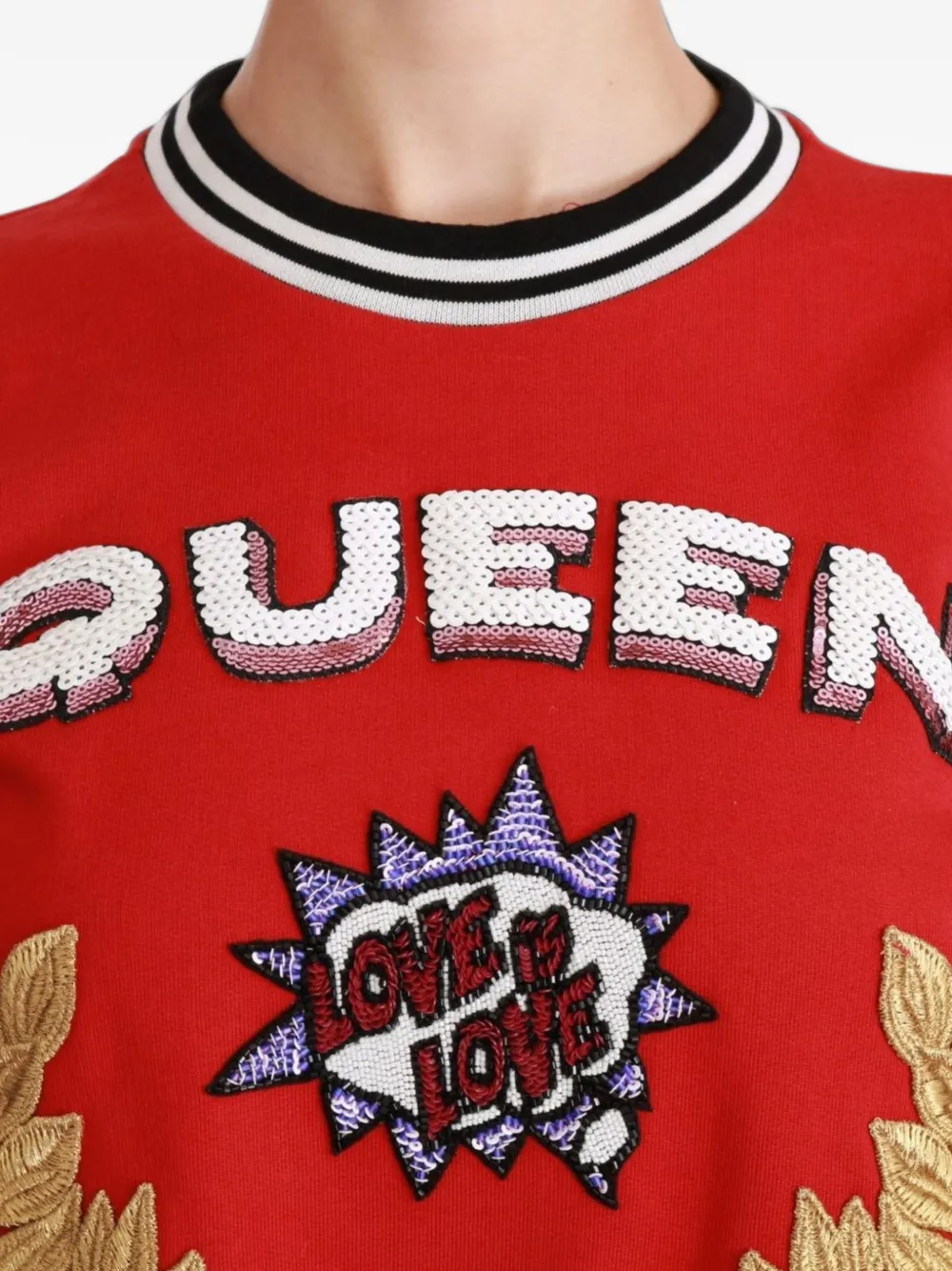 Dolce & Gabbana Trui verfraaid met pailletten en borduurwerk Rood