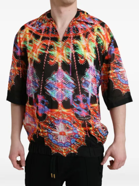 Dolce & Gabbana Luminarie-print silk T-shirt